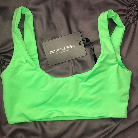 Lime Green, Neon scoop neck Bikini Top - Picture 1 of 2